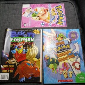 VTG Official Pokémon‎ Advanced Collector's Sticker Book, Guide, Comic -TA